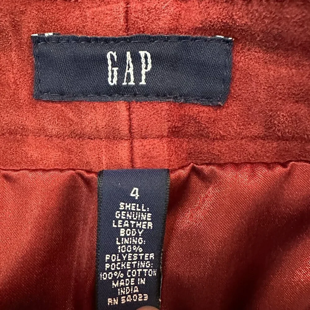 *as is* Vintage Y2K Gap Suede Leather Slit Front Skirt Women's 4 Maroon